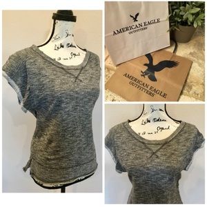 American Eagle Short Sleeve Sweatshirt Sparkle Top